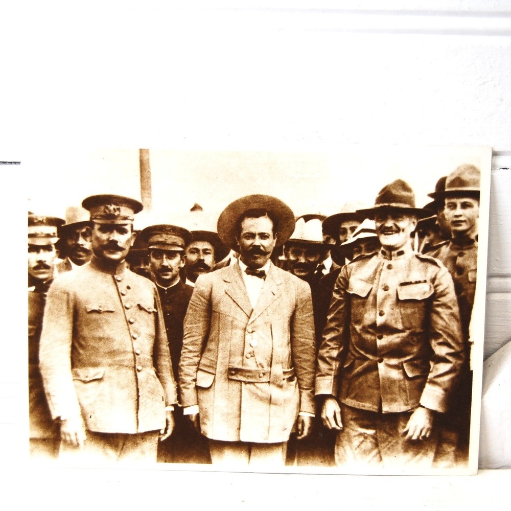 Pancho Villa postcard Agustin Casasola 1914 image of Obregon,‎ Villa & Pershing